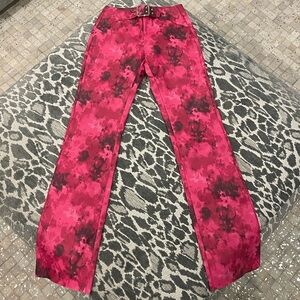 I.AM.GIA Pink and Black Straight Leg faux leather biker pants